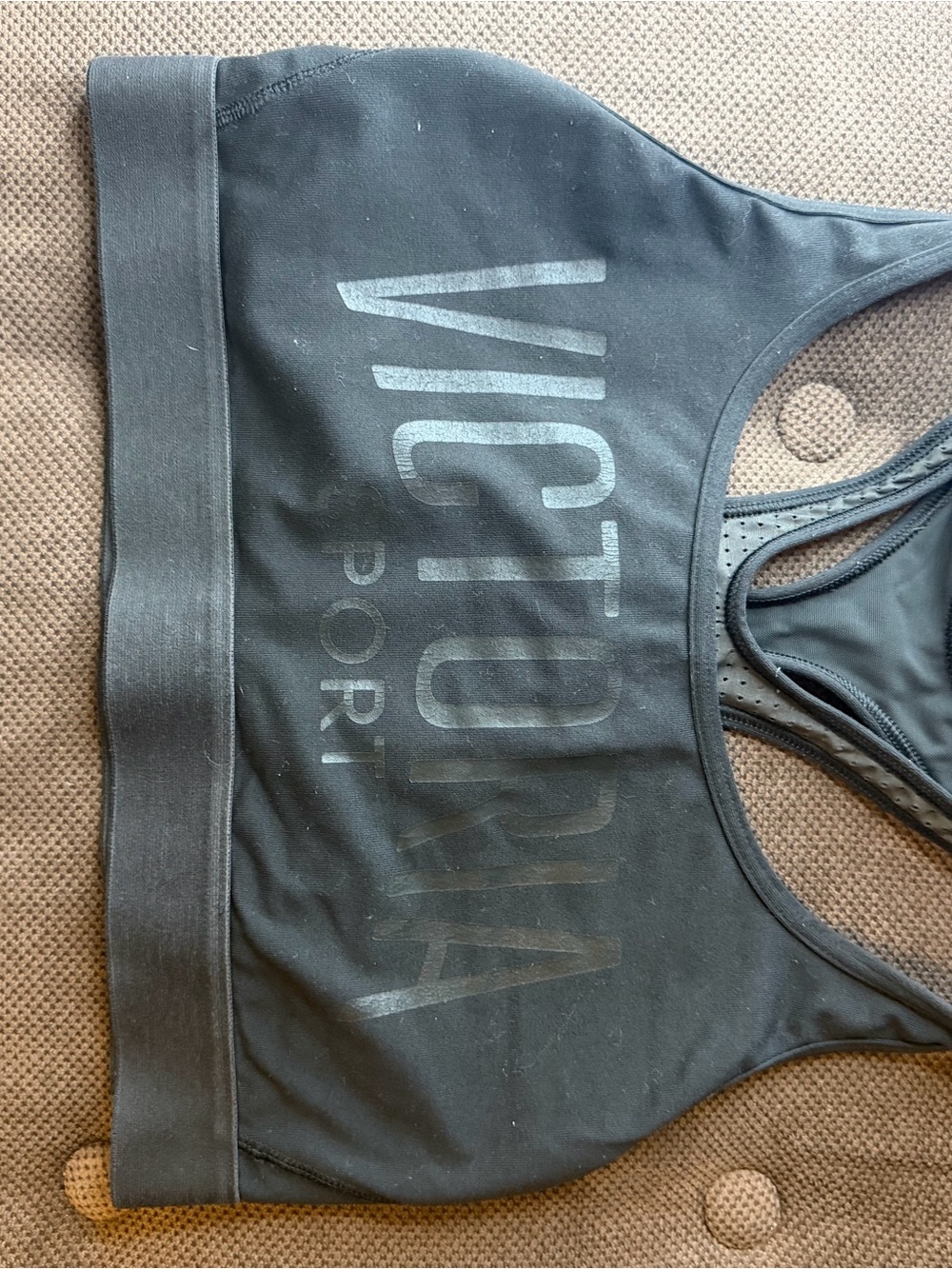 Victoria's Secret Black Logo Racerback Sports Bra